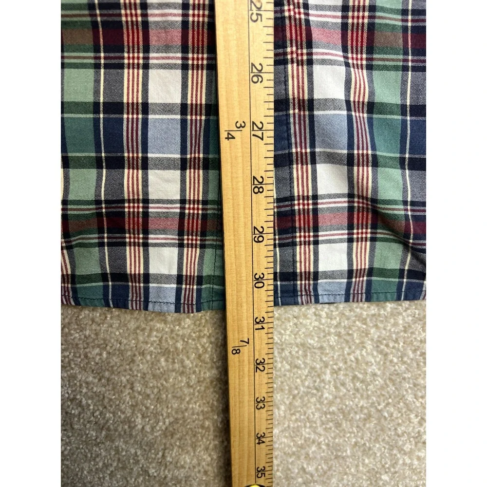 Eddie Bauer Plaid Short Sleeve Button Up‎ Shirt Men's Large L Cotton